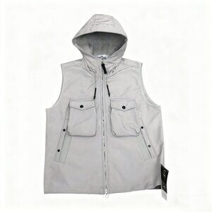 Stone Island Hooded Sleeveless Vest Light Gray